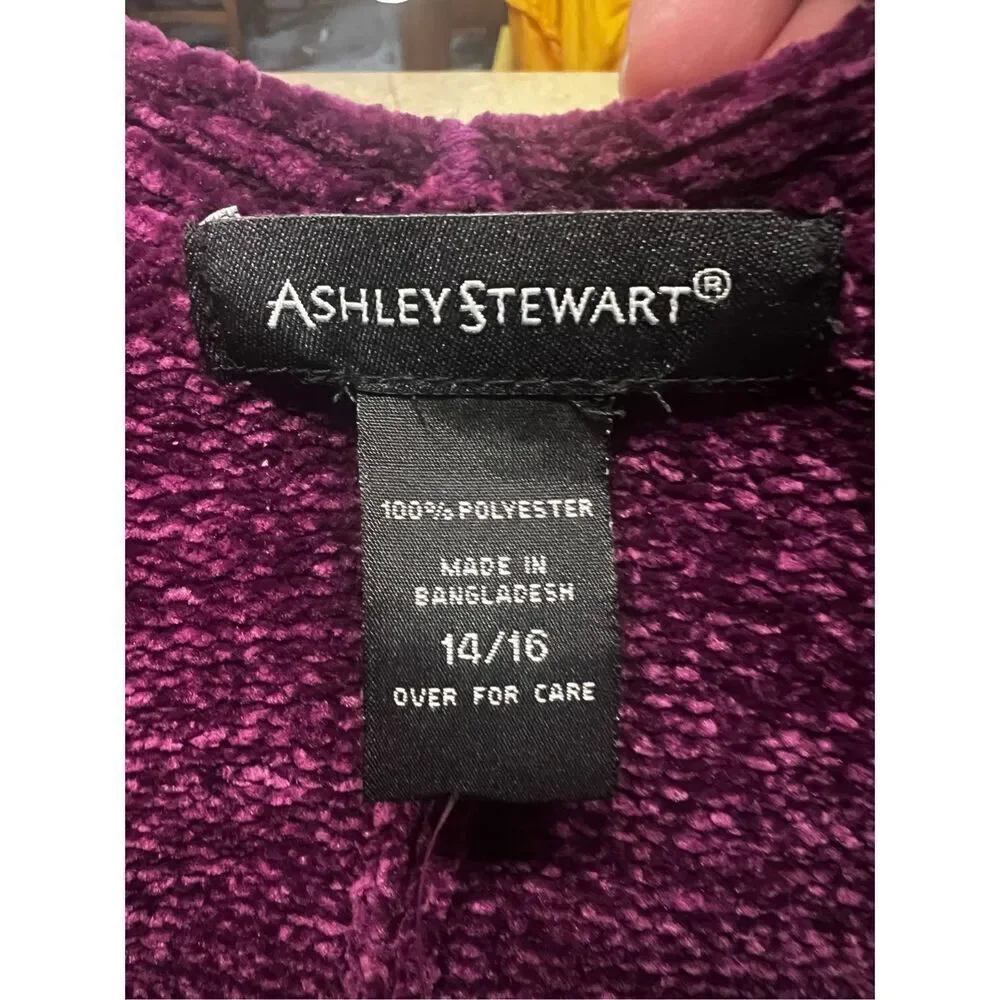 Ashley Stewart Open Cardigan Purple Sz 14/16 NWT